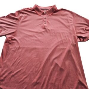 Tommy Bahama Polo Shirt Mens 2XL Red Micro Stripe Modal Polyester Golf Soft